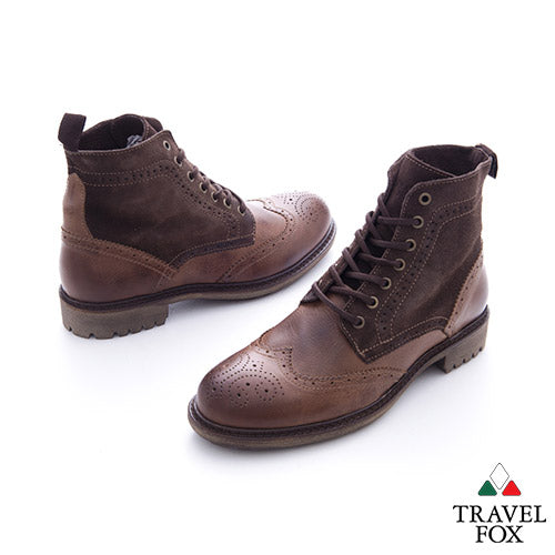 MEN'S SELECT WINGTIP BOOTS - BROWN