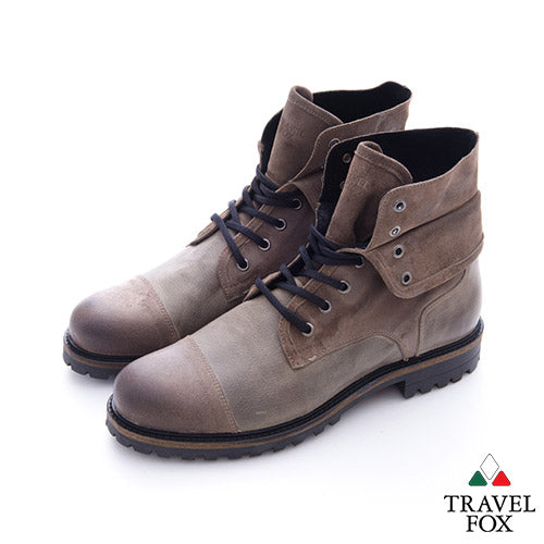 MEN'S SELECT LEATHER FOLD-DOWN DRESS BOOTS - GREY