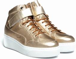 WOMEN'S 'SELECT' HI-TOP w/STRAP - EMBOSSED CROC GOLD