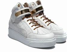 WOMEN'S 'SELECT' HI-TOP w/STRAP - EMBOSSED CROC WHITE