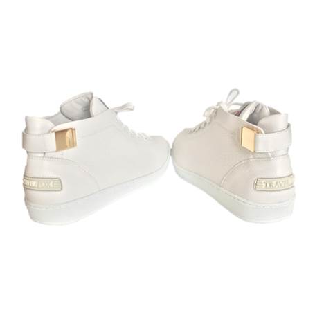 MEN'S 'MALIBU' NAPPA LEATHER MIDS w/BUCKLE - WHITE