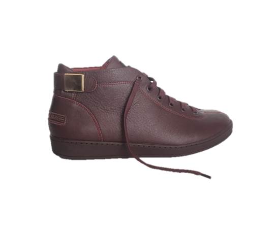 MEN'S 'MALIBU' NAPPA LEATHER MIDS w/BUCKLE - BURGUNDY