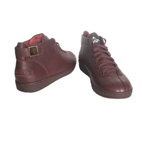 MEN'S 'MALIBU' NAPPA LEATHER MIDS w/BUCKLE - BURGUNDY