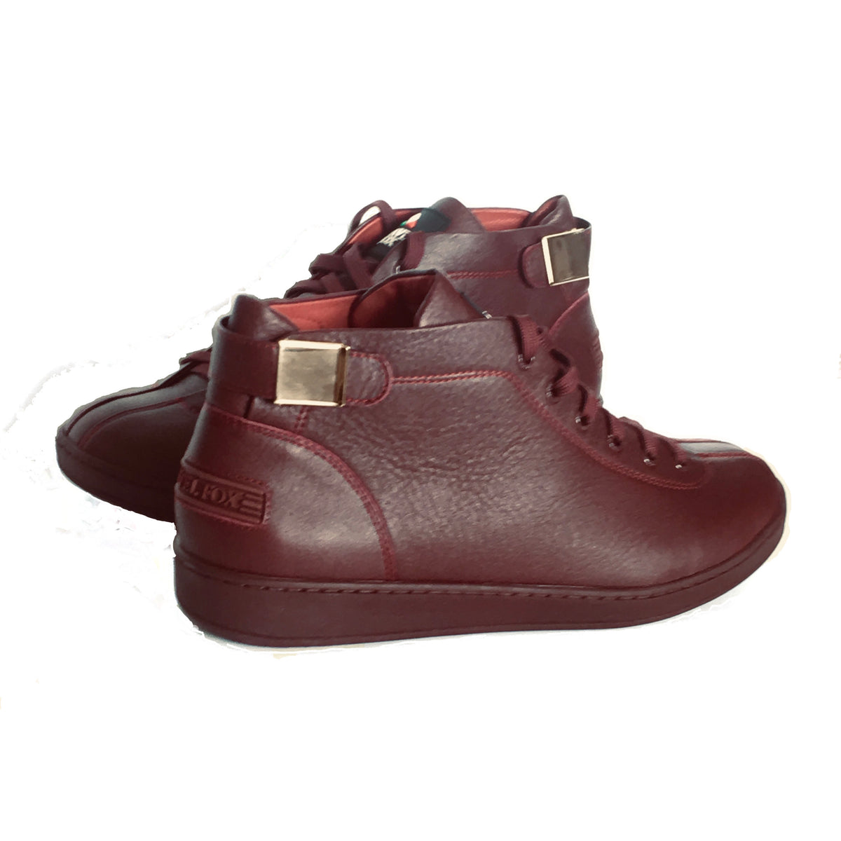 MEN'S 'MALIBU' NAPPA LEATHER MIDS w/BUCKLE - BURGUNDY