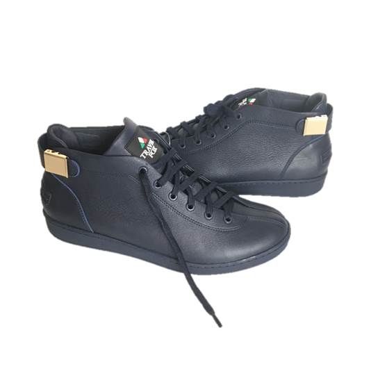 MEN'S 'MALIBU' NAPPA LEATHER MIDS w/BUCKLE - NAVY