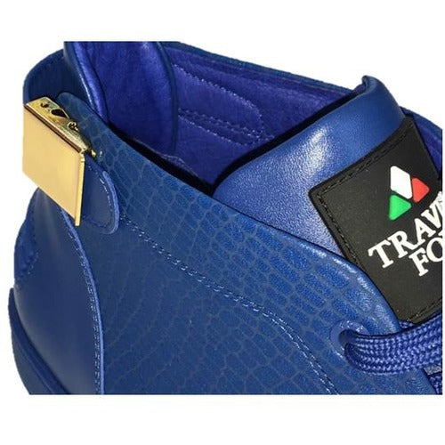 MEN'S 'MALIBU' EMBOSSED SNAKE PRINT MIDS w/BUCKLE - ROYAL BLUE