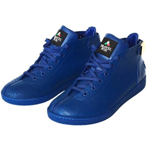 MEN'S 'MALIBU' EMBOSSED SNAKE PRINT MIDS w/BUCKLE - ROYAL BLUE