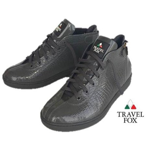MEN'S 'MALIBU' PATENT LEATHER EMBOSSED SNAKE PRINT MIDS w/BUCKLE - GREY