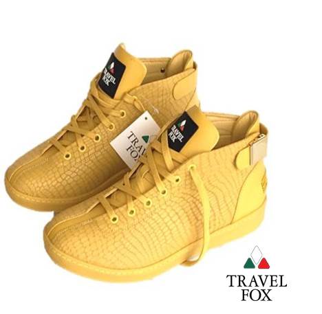 MEN'S 'MALIBU' EMBOSSED SNAKE PRINT MIDS w/BUCKLE - YELLOW