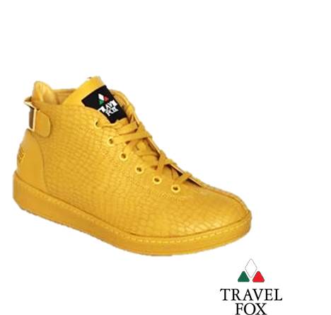 MEN'S 'MALIBU' EMBOSSED SNAKE PRINT MIDS w/BUCKLE - YELLOW