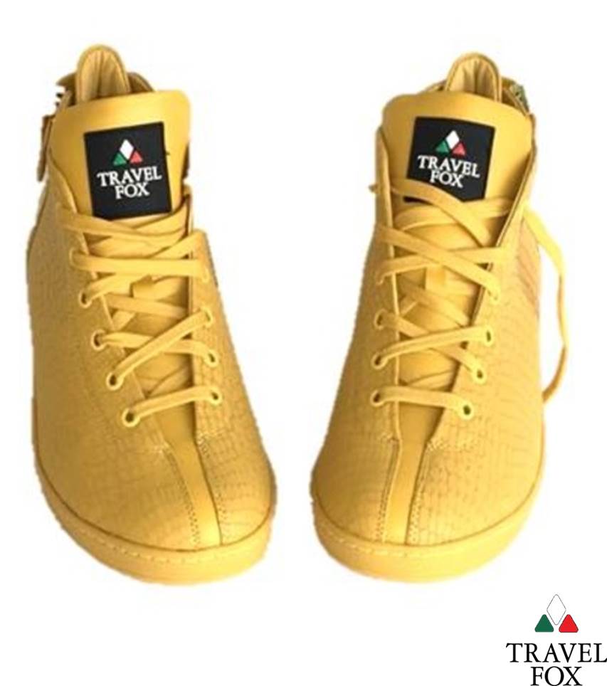 MEN'S 'MALIBU' EMBOSSED SNAKE PRINT MIDS w/BUCKLE - YELLOW