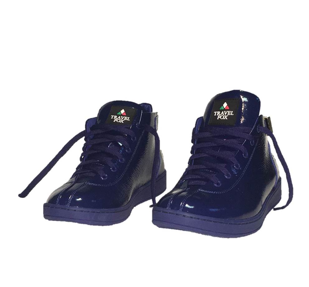 MEN'S 'MALIBU' PATENT LEATHER MIDS w/BUCKLE - AZURE BLUE