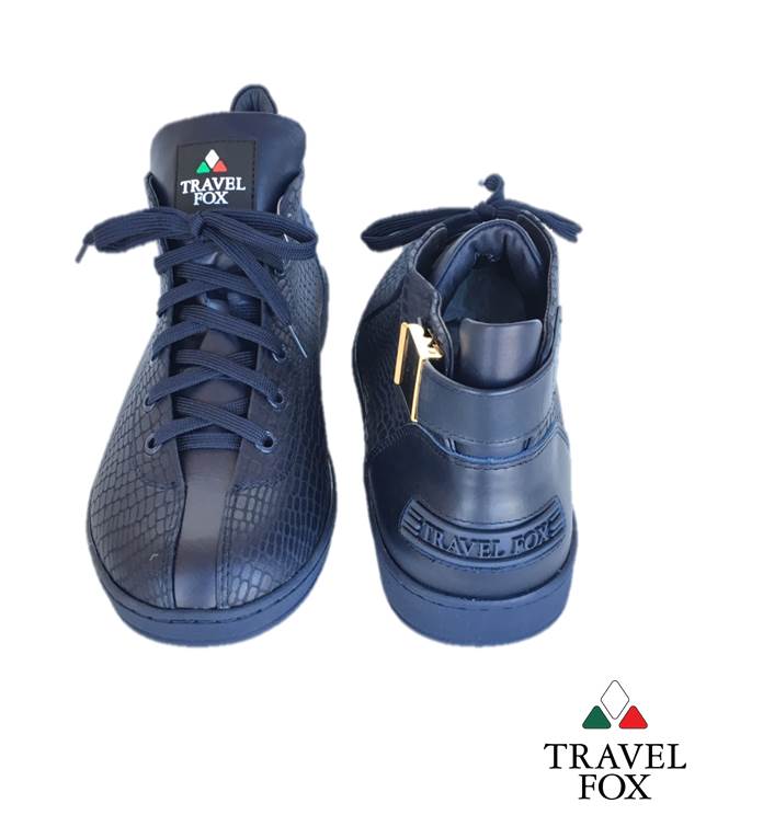 MEN'S 'MALIBU' EMBOSSED SNAKE PRINT MIDS w/BUCKLE - NAVY