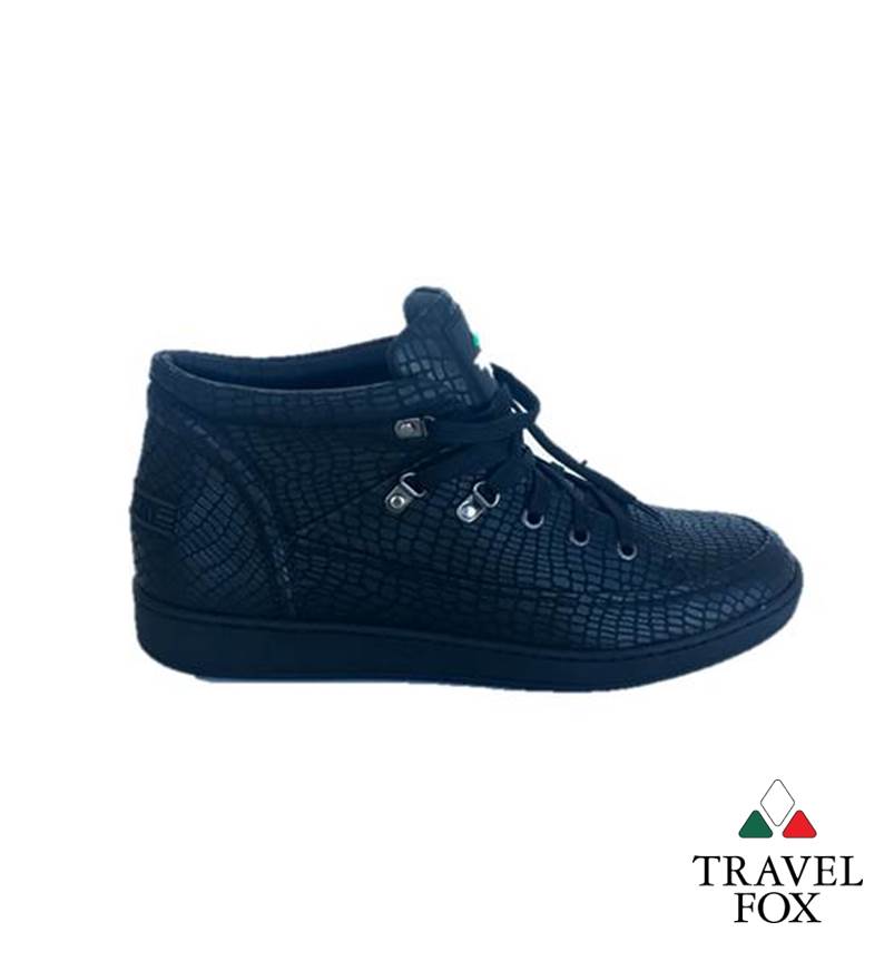 MEN'S 'CANCUN' EMBOSSED SNAKE PRINT MIDS - BLACK
