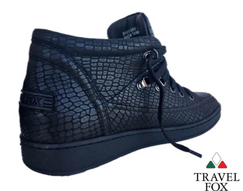 MEN'S 'CANCUN' EMBOSSED SNAKE PRINT MIDS - BLACK