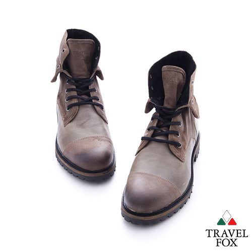 MEN'S SELECT LEATHER FOLD-DOWN DRESS BOOTS - GREY