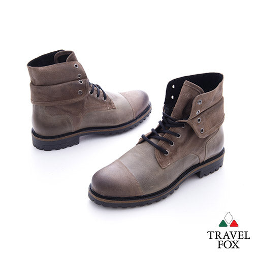 MEN'S SELECT LEATHER FOLD-DOWN DRESS BOOTS - GREY