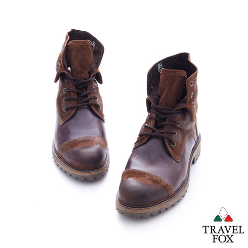 MEN'S SELECT LEATHER FOLD-DOWN DRESS BOOTS - DARK BROWN