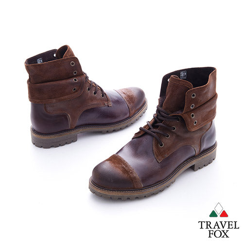 MEN'S SELECT LEATHER FOLD-DOWN DRESS BOOTS - DARK BROWN