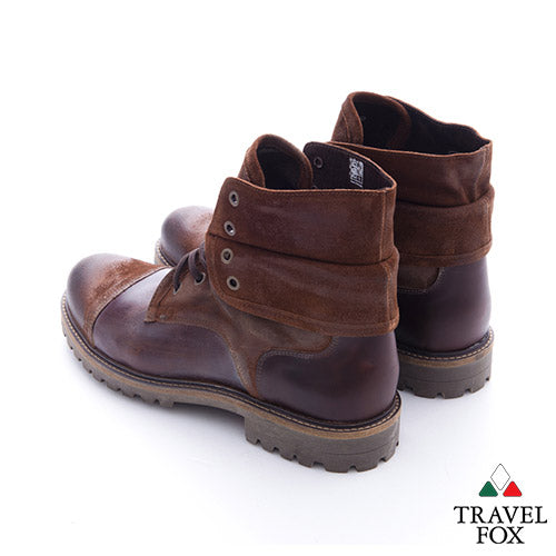 MEN'S SELECT LEATHER FOLD-DOWN DRESS BOOTS - DARK BROWN