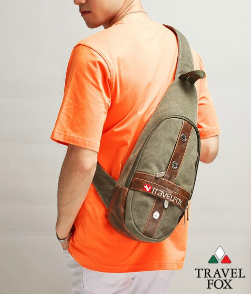 SHOULDER SLING BACKPACK - GREEN CANVAS
