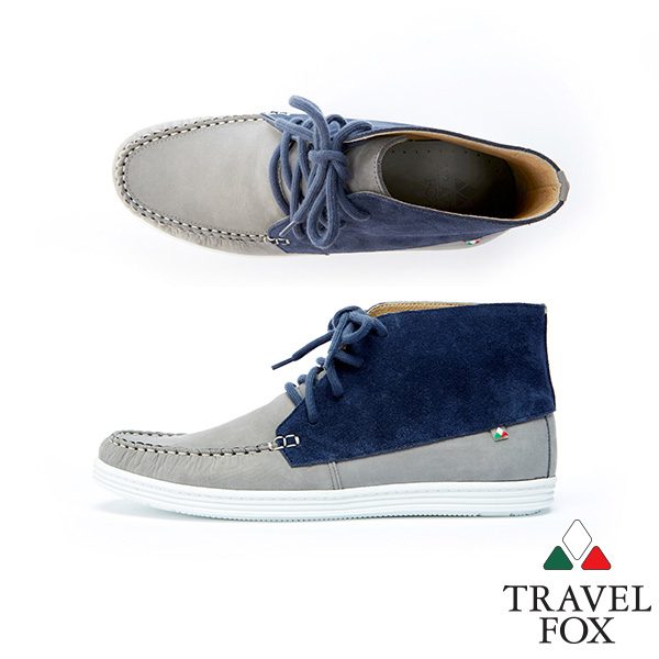 MEN'S CHUKKA BOOTS - TWO-TONE BLUE/GREY
