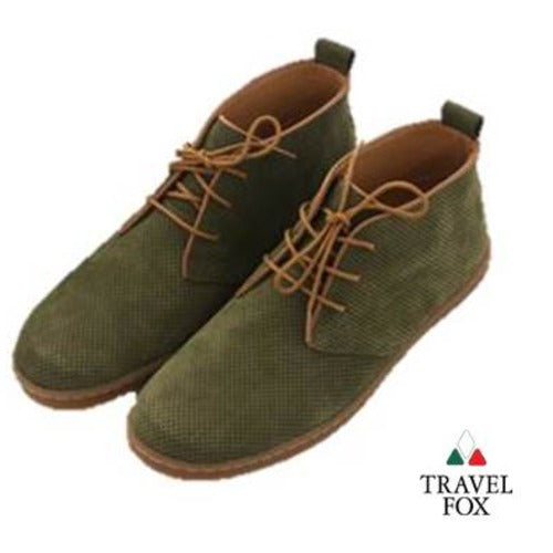 MEN'S DESERT BOOTS - PERFORATED SUEDE GREEN