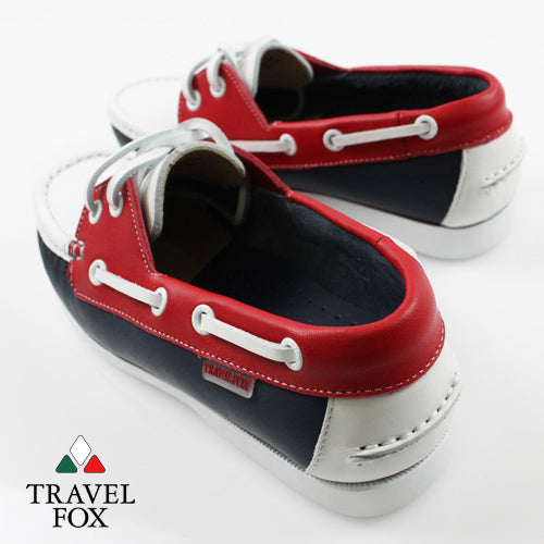 KIDS BOAT SHOES - NAPPA LEATHER RED/WHITE/NAVY