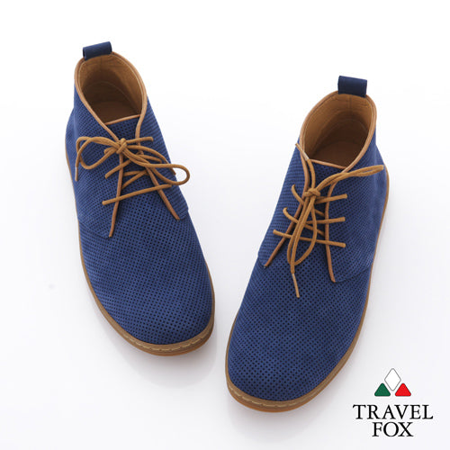 MEN'S DESERT BOOTS - PERFORATED SUEDE BLUE