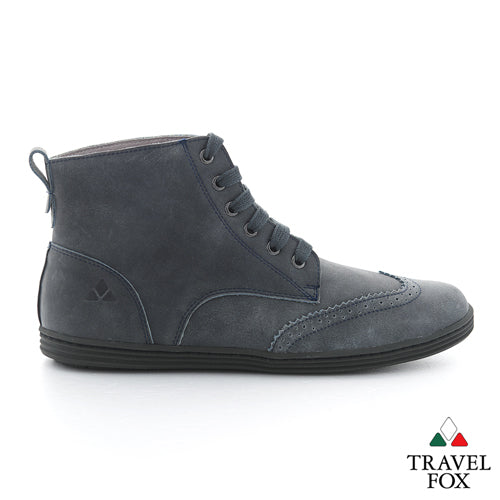 MEN'S BOOTS - DISTRESSED LEATHER WINGTIPS BLACK