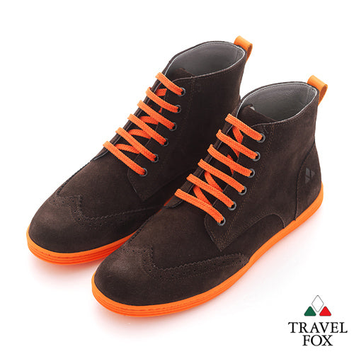 MEN'S BOOTS - SUEDE WINGTIPS DARK BROWN
