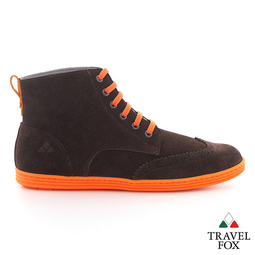 MEN'S BOOTS - SUEDE WINGTIPS DARK BROWN