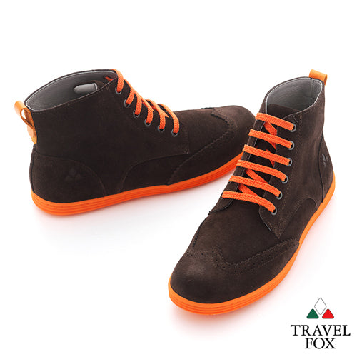MEN'S BOOTS - SUEDE WINGTIPS DARK BROWN