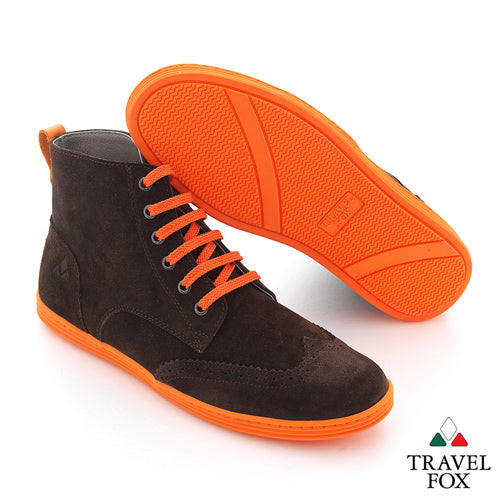 MEN'S BOOTS - SUEDE WINGTIPS DARK BROWN