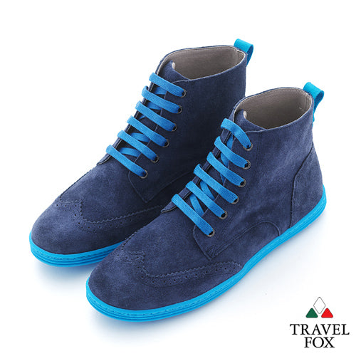 MEN'S BOOTS - SUEDE WINGTIPS BLUE