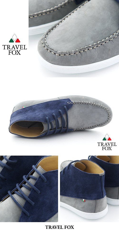 MEN'S CHUKKA BOOTS - TWO-TONE BLUE/GREY