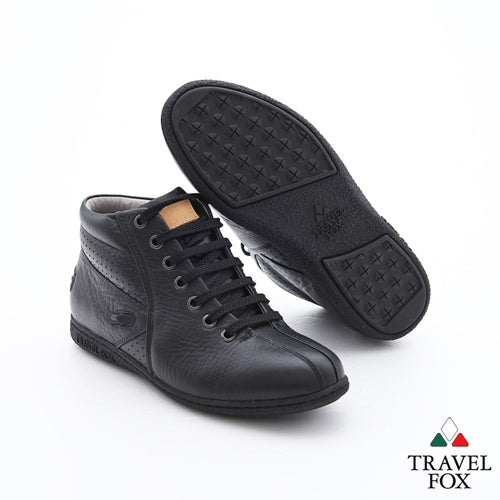 WOMEN'S BOOTIES with LACE LOCK - BLACK NAPPA LEATHER