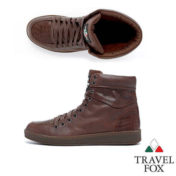 MEN'S 900 SERIES - EMBOSSED CROC PRINT DARK BROWN