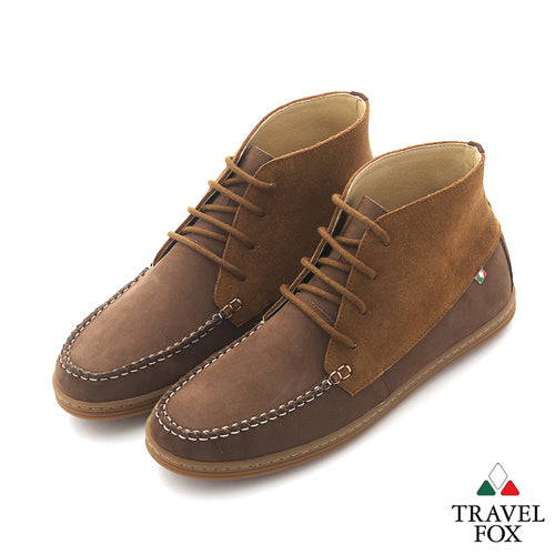 MEN'S CHUKKA BOOTS - TWO-TONE BROWN/SAND