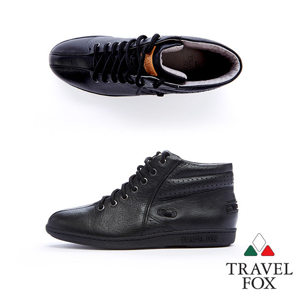 WOMEN'S BOOTIES with LACE LOCK - BLACK NAPPA LEATHER