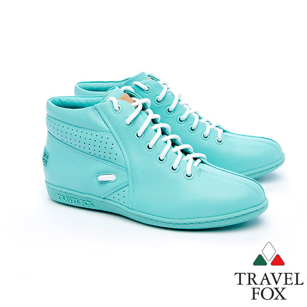 WOMEN'S BOOTIES with LACE LOCK - MINT NAPPA LEATHER